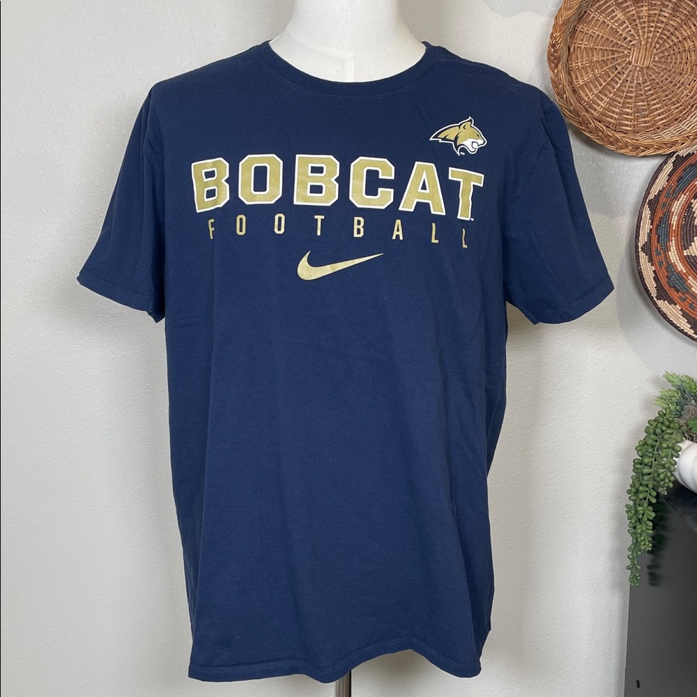 Men’s Nike MSU Bobcats T-Shirt Blue White Gold Short Sleeve Size XL